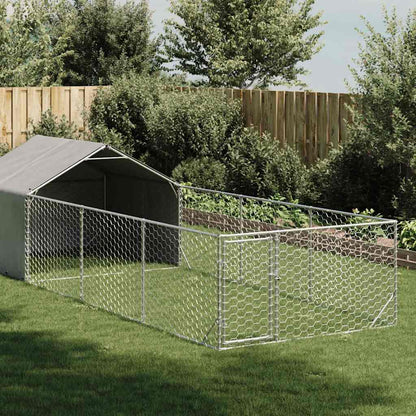 Outdoor Dog Kennel with Run 4x2x1,5 m Galvanised Steel 6 m 1.5 m 2 m