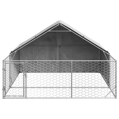 Outdoor Dog Kennel with Run 4x2x1,5 m Galvanised Steel 3 m 1.9 m 3 m