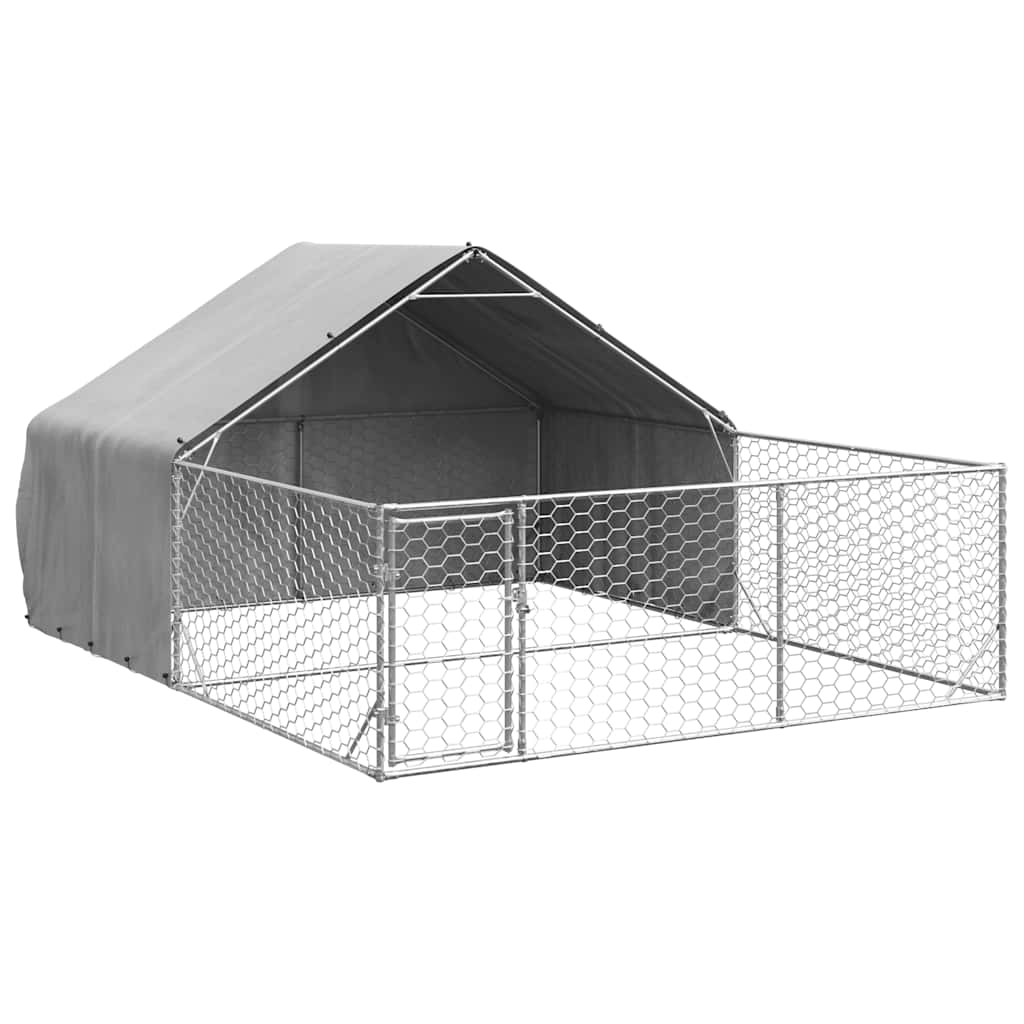 Outdoor Dog Kennel with Run 4x2x1,5 m Galvanised Steel 4 m 1.9 m 3 m