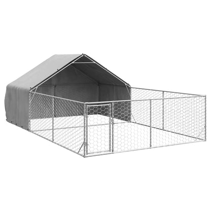 vidaXL Outdoor Dog Kennel with Run 6x3x1,9 m Galvanised Steel 2