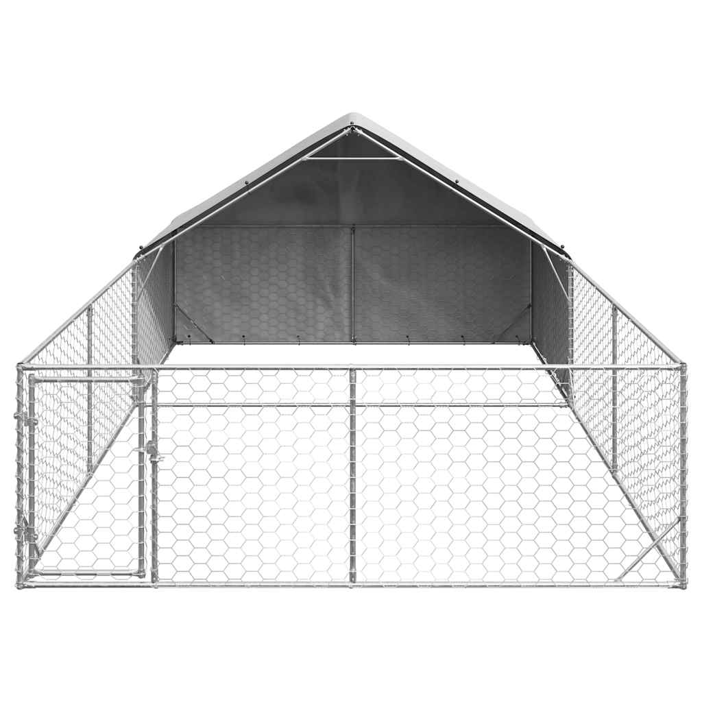 vidaXL Outdoor Dog Kennel with Run 6x3x1,9 m Galvanised Steel 3