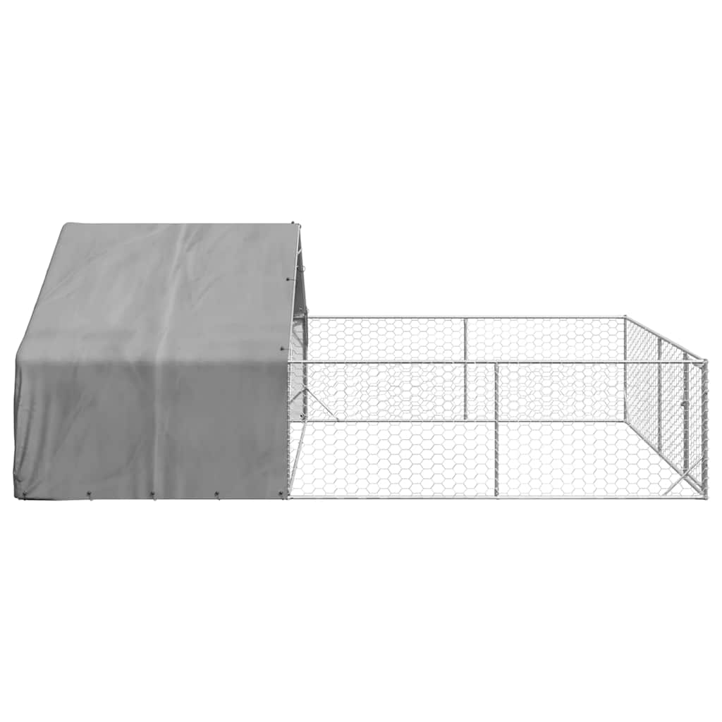 vidaXL Outdoor Dog Kennel with Run 6x3x1,9 m Galvanised Steel 4