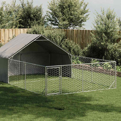 vidaXL Outdoor Dog Kennel with Run 6x3x1,9 m Galvanised Steel 1