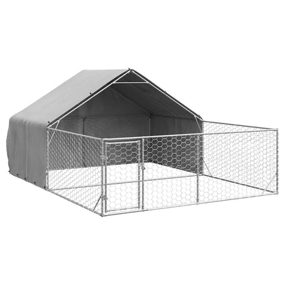 Outdoor Dog Kennel with Run 4x2x1,5 m Galvanised Steel 5 m 1.9 m 3 m