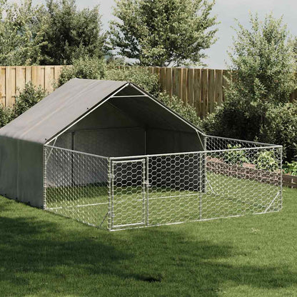 Outdoor Dog Kennel with Run 4x2x1,5 m Galvanised Steel 5 m 1.9 m 3 m