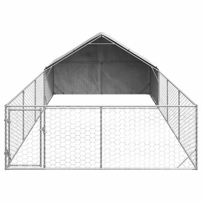 vidaXL Outdoor Dog Kennel with Run 7x3x1,9 m Galvanised Steel 3