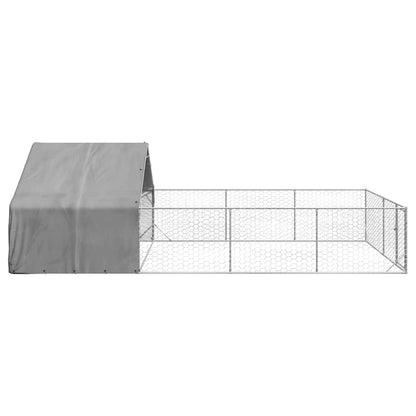 vidaXL Outdoor Dog Kennel with Run 7x3x1,9 m Galvanised Steel 5