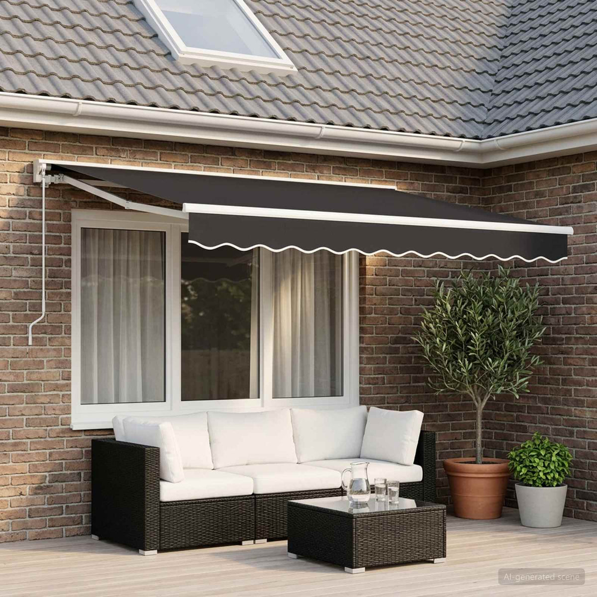 Awning Canopy Replacement for 2.5x2 m Polyester Anthracite