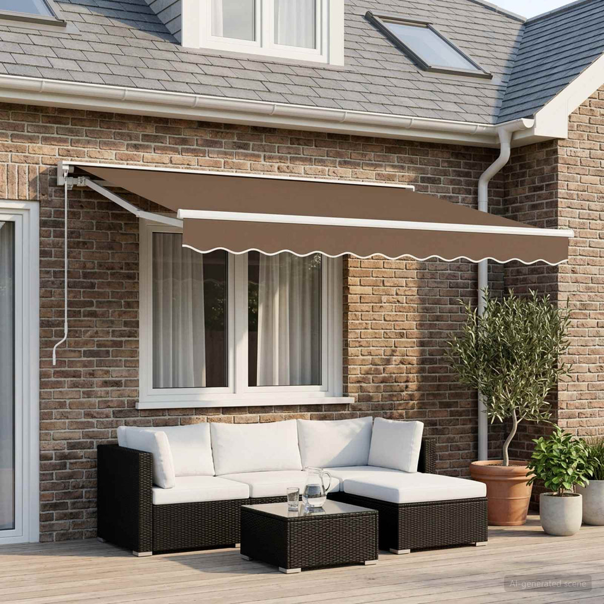 Awning Canopy Replacement for 3.5x2.5 m Polyester Beige