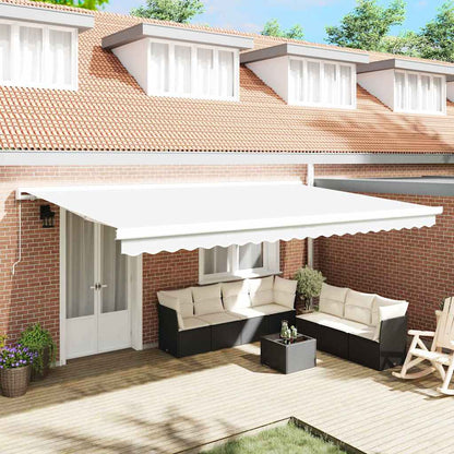 Awning Replacement Fabric 500x350 cm Polyester Drop 3.5 m Width 5 m White