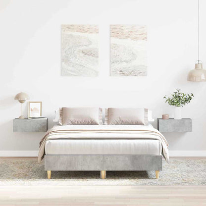 Bed Frame No Mattress Engineered Wood Concrete Grey 120 x 190 cm