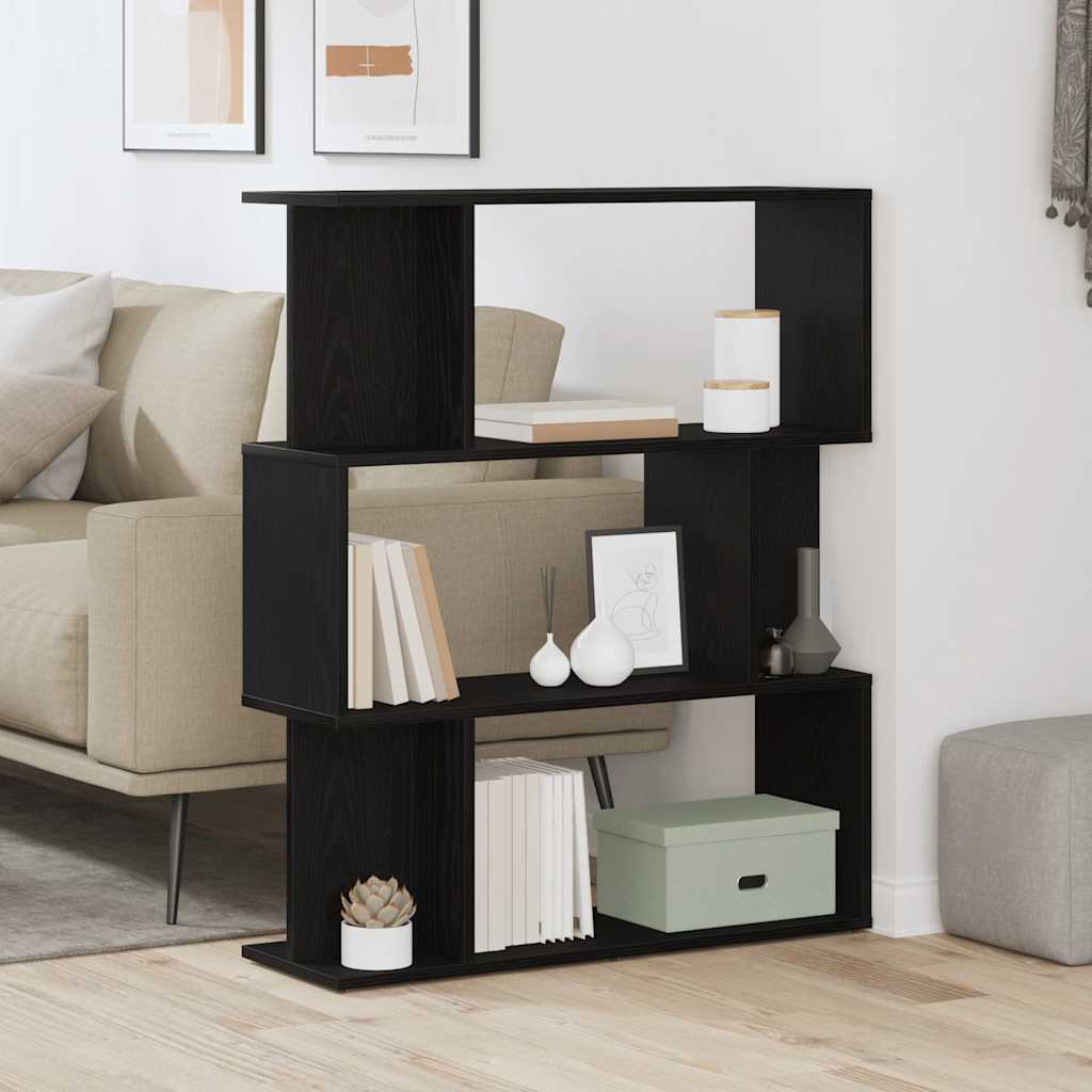 Book Cabinet/Room Divider 80x24x96cm Engineered Wood Black oak