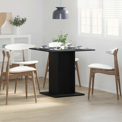 Dining Table 80x80x75 cm Engineered Wood Black oak
