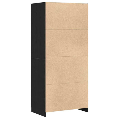 vidaXL Wardrobe Black Oak 80 x 52 x 180 cm Engineered Wood 6