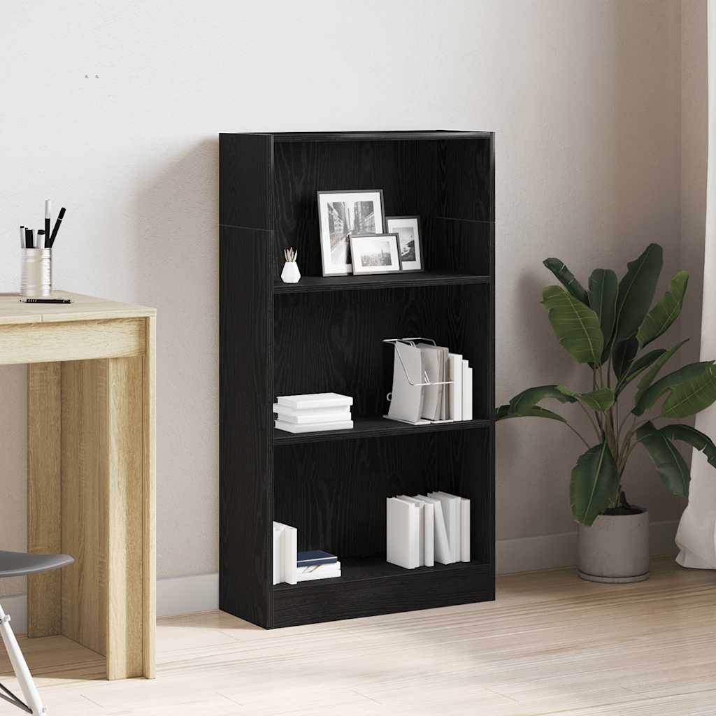 Bookcase 60x24x109 cm Engineered Wood Black oak