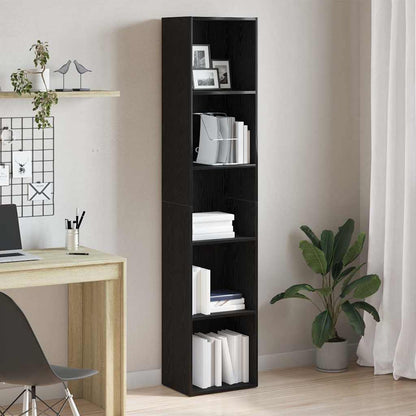 Bookcase 40x30x189 cm Engineered Wood Black oak