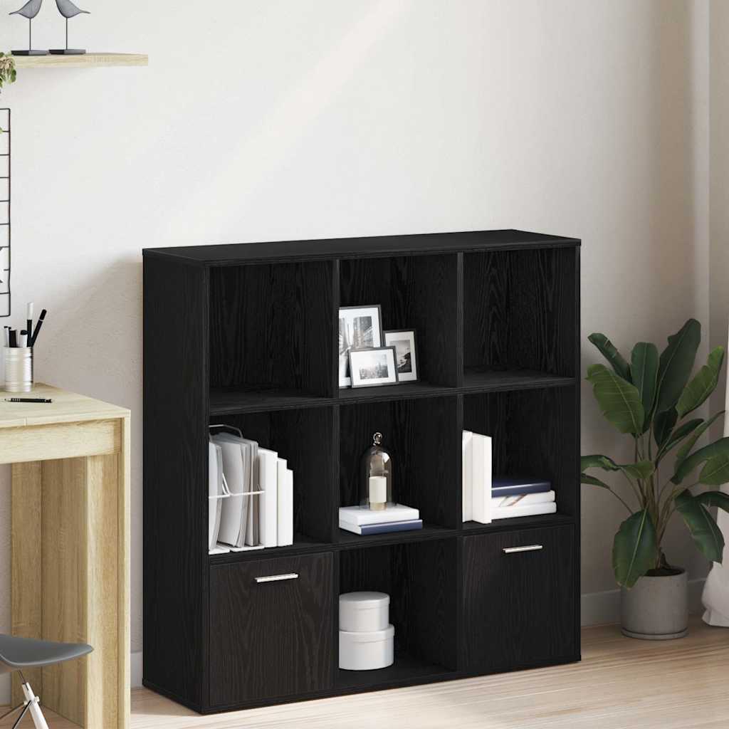 Book Cabinet 98x30x98 cm Engineered Wood Black oak