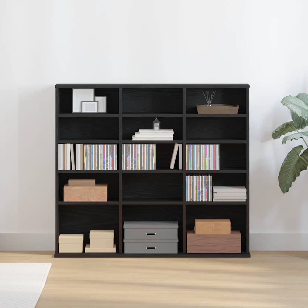 CD Cabinet 100x23x89.5 cm Engineered Wood Black oak
