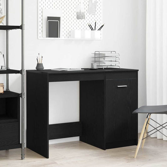Desk 100x50x76 cm Engineered Wood Black oak