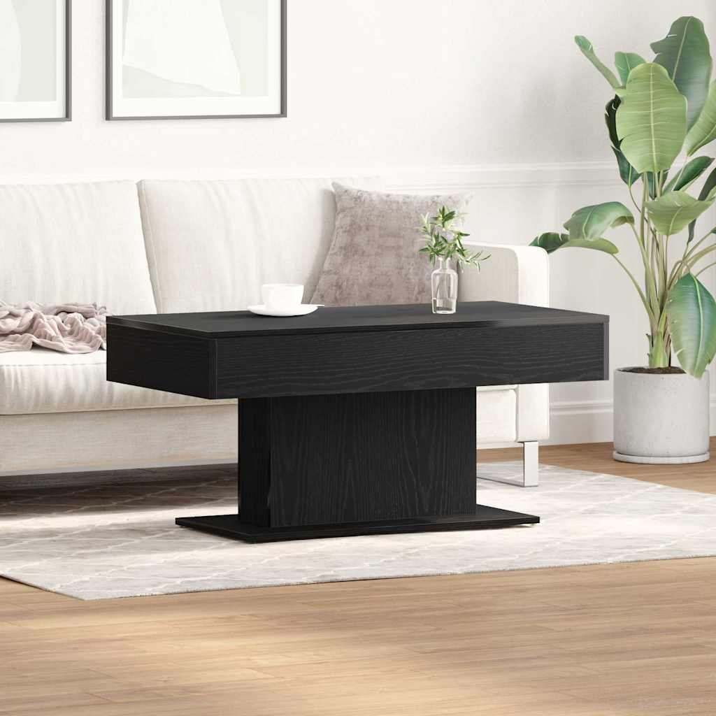 Coffee Table 96x50x45 cm Engineered Wood Black oak