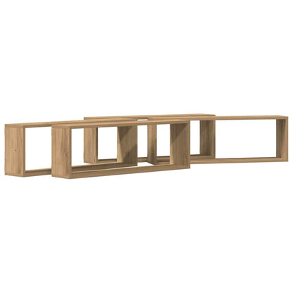 Wall Cube Shelves 80x15x26.5 cm Engineered Wood 4 pcs Artisan oak