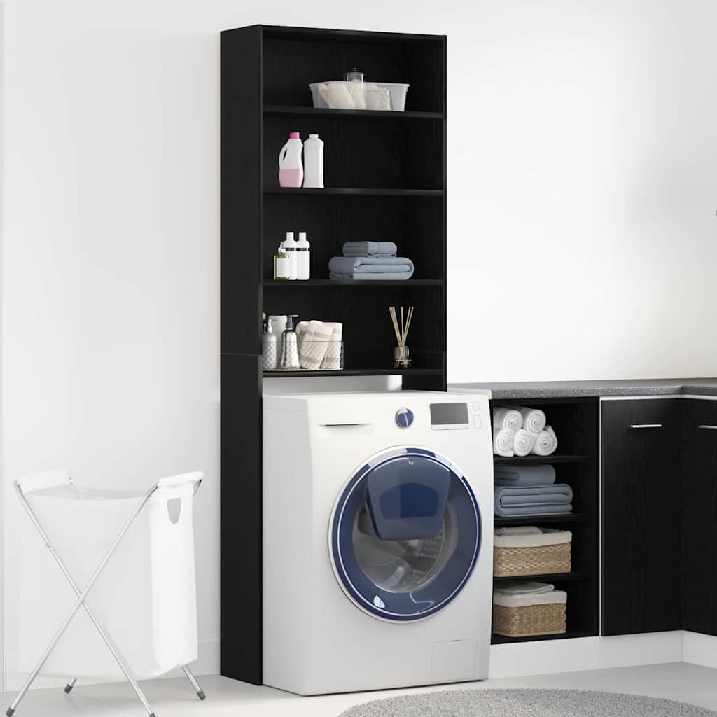 Washing Machine Cabinet 64x24x190 cm Black oak