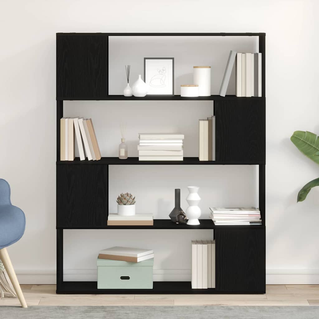 Book Cabinet Room Divider 100x24x124 cm Black oak