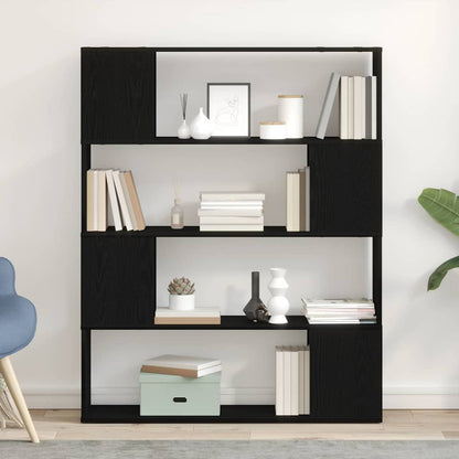 Book Cabinet Room Divider 100x24x124 cm Black oak