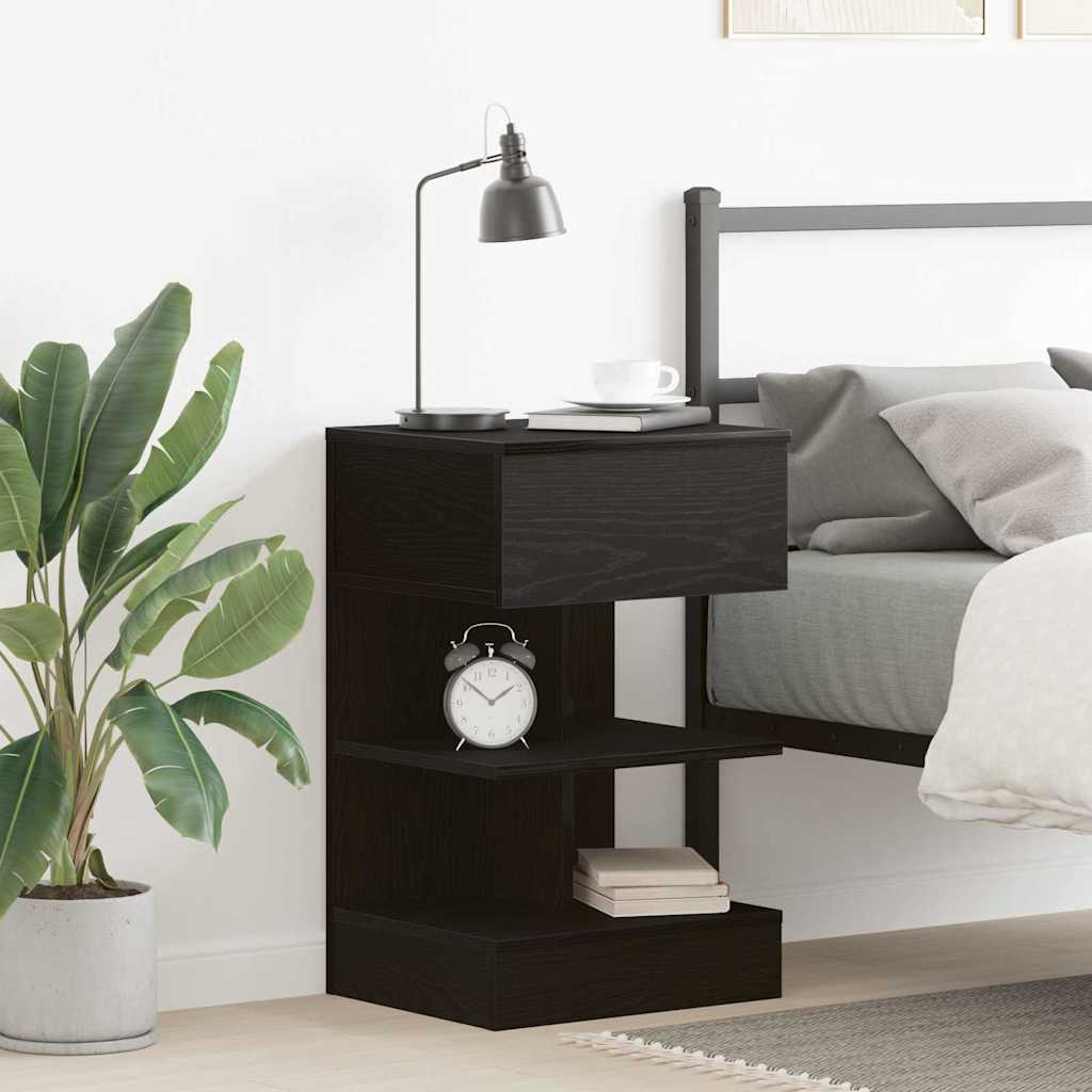 Bedside Cabinet 40x35x65 cm Engineered Wood Black oak 1