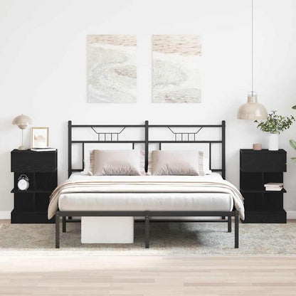 Bedside Cabinet 40x35x65 cm Engineered Wood Black oak 2
