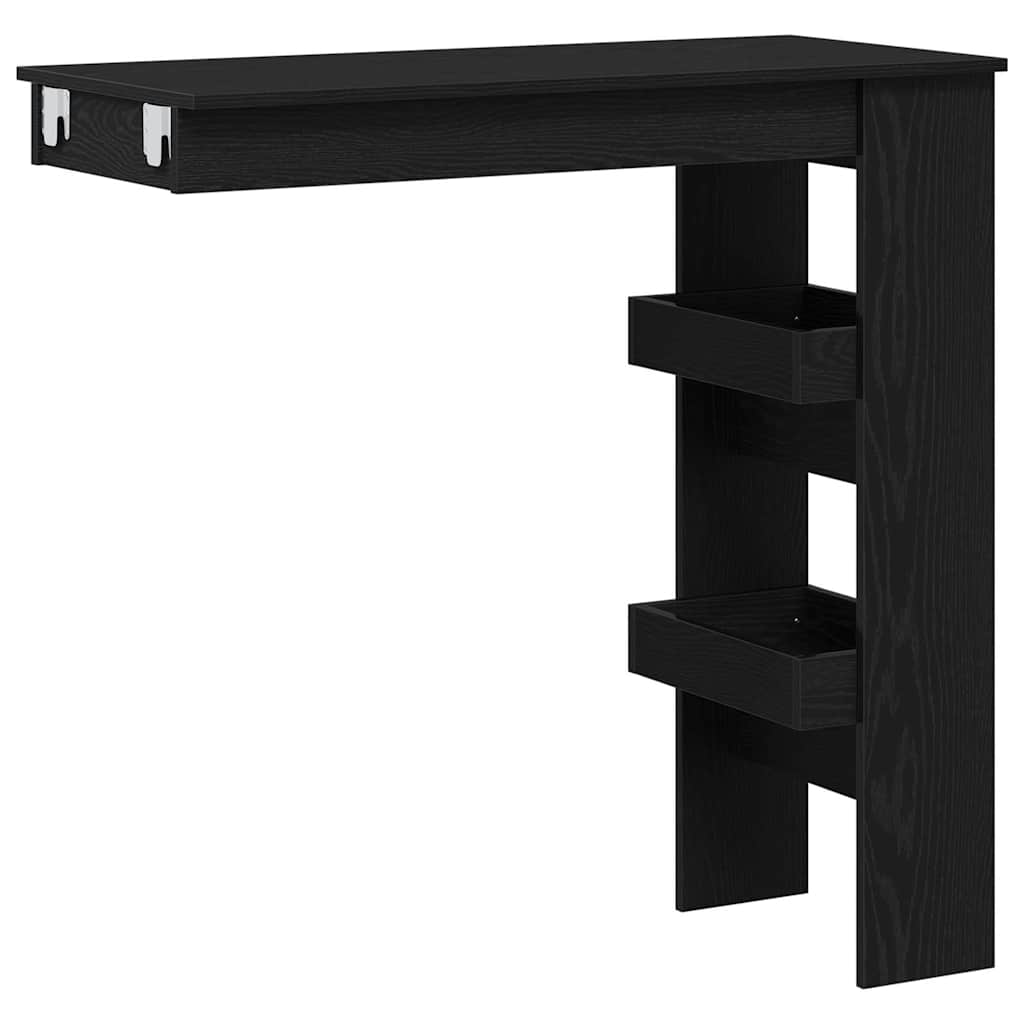 Wall Bar Table 102x45x103,5 cm Engineered Wood Black oak
