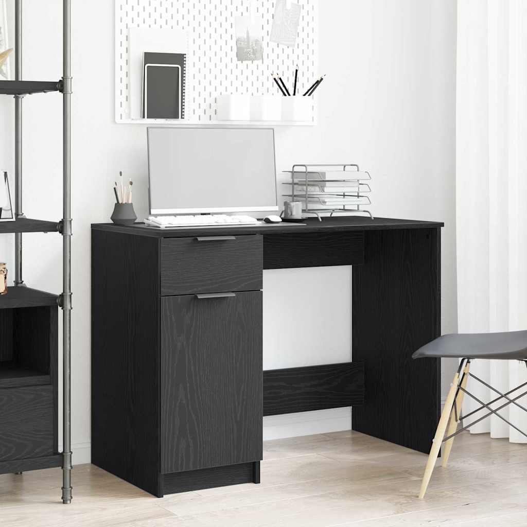 Desk 100x50x75 cm Engineered Wood Black oak