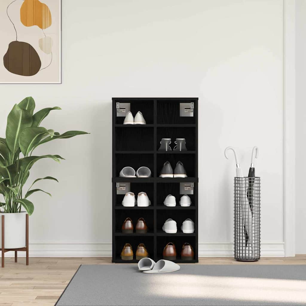 Shoe Cabinets 52.5x30x50 cm 2 pcs Black oak