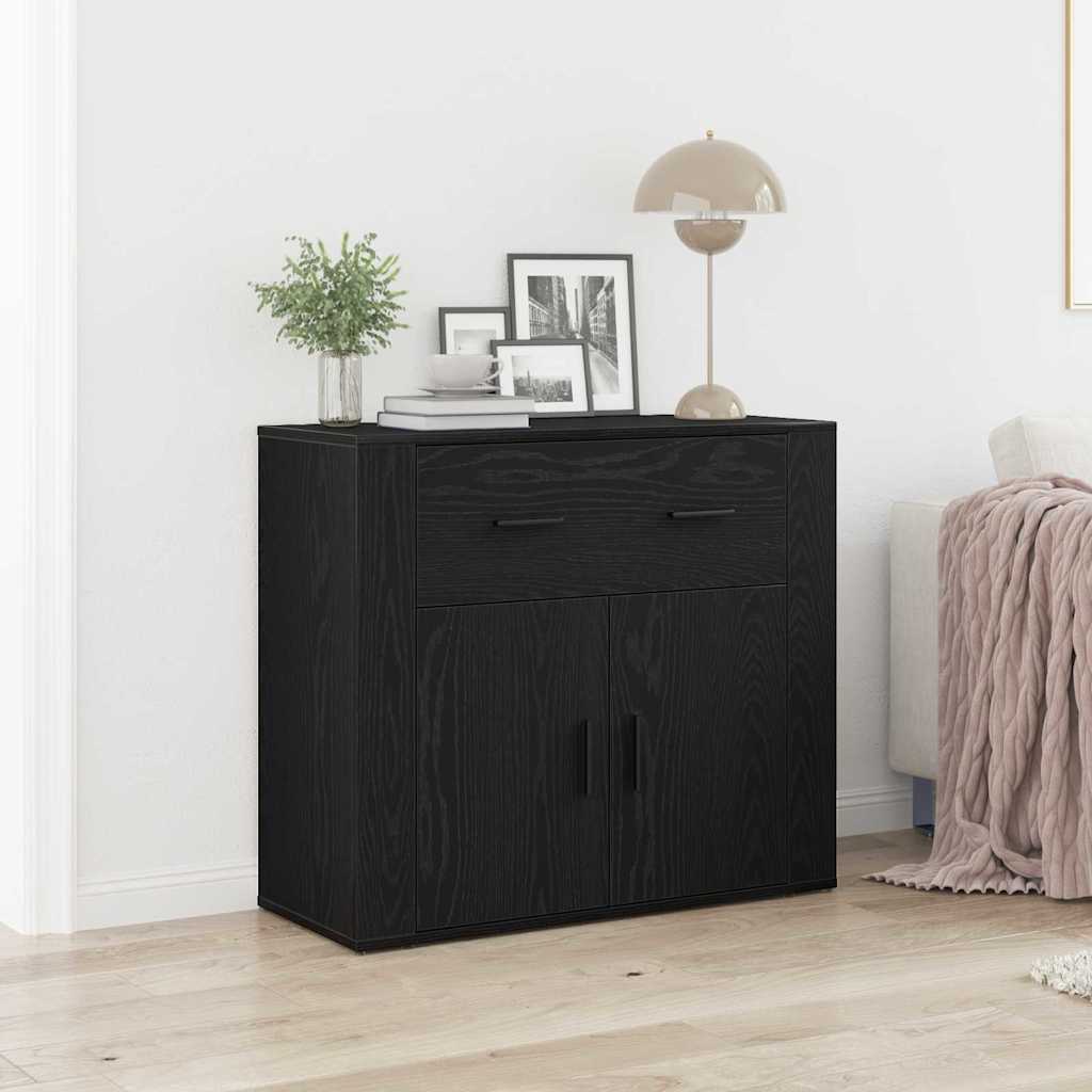 Sideboard 80x33x70 cm Engineered Wood Black oak
