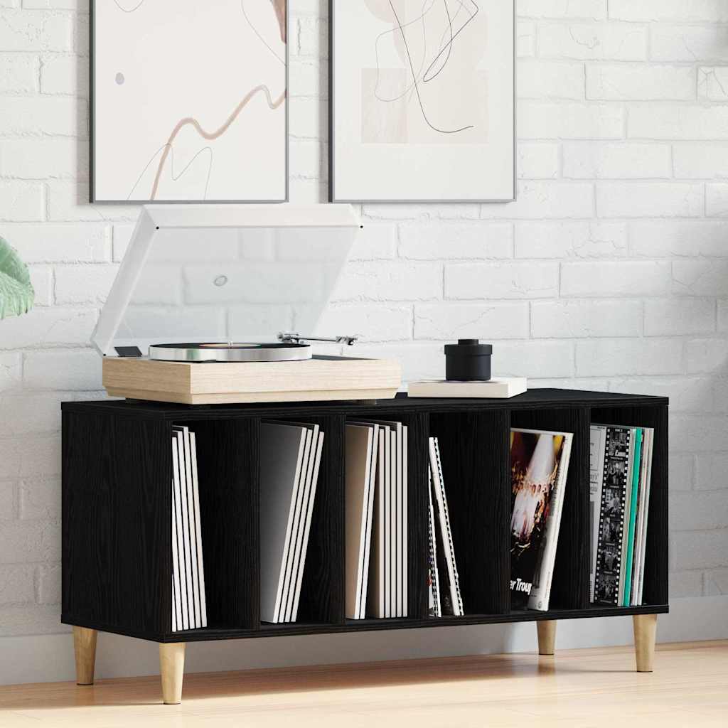 Record Cabinet 100x38x48 cm Engineered Wood Black oak