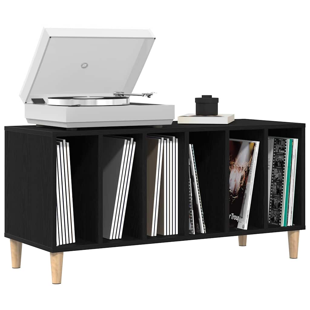 Record Cabinet 100x38x48 cm Engineered Wood Black oak