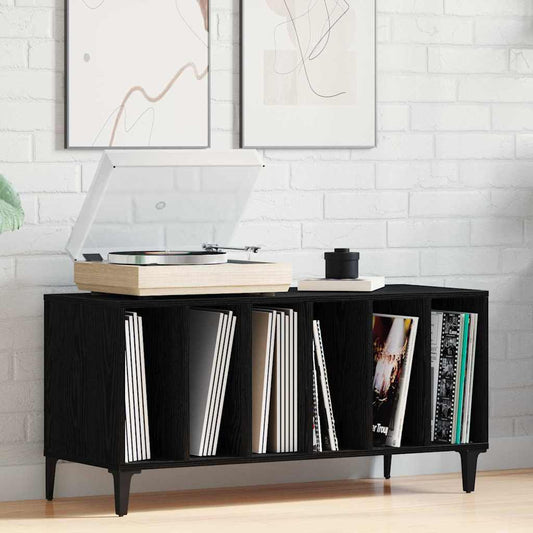 Record Cabinet 100x38x48 cm Engineered Wood Black oak