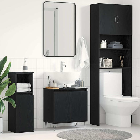 Bathroom Cabinet 58x33x60 cm Engineered Wood Black oak