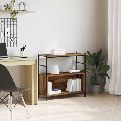 Bookshelf 80x30x78,5 cm Engineered Wood and Iron Old wood