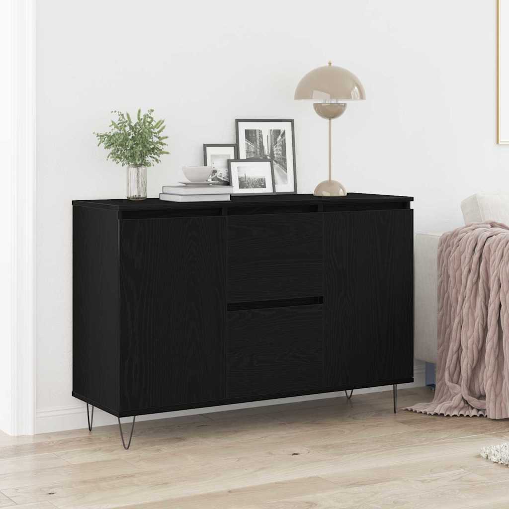 Sideboard 101,5x35x70 cm Engineered Wood Black oak
