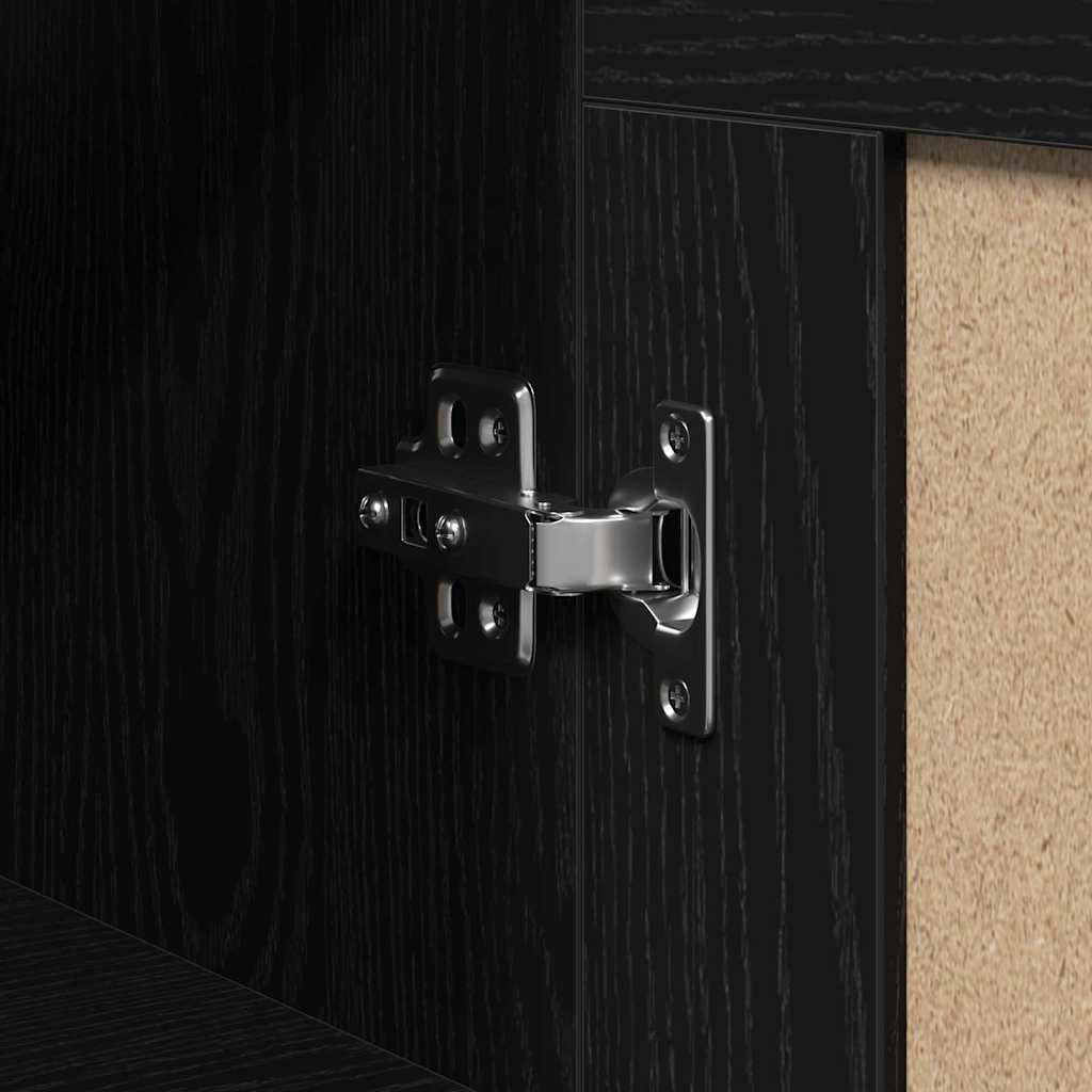 Wall Mounted Cabinet 69,5x34x90 cm Engineered Wood Black oak