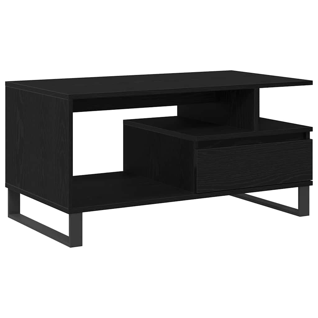 Coffee Table 90x49x45 cm Engineered Wood Black oak