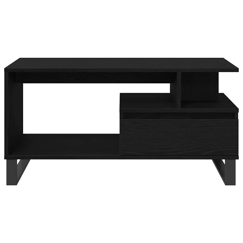 Coffee Table 90x49x45 cm Engineered Wood Black oak