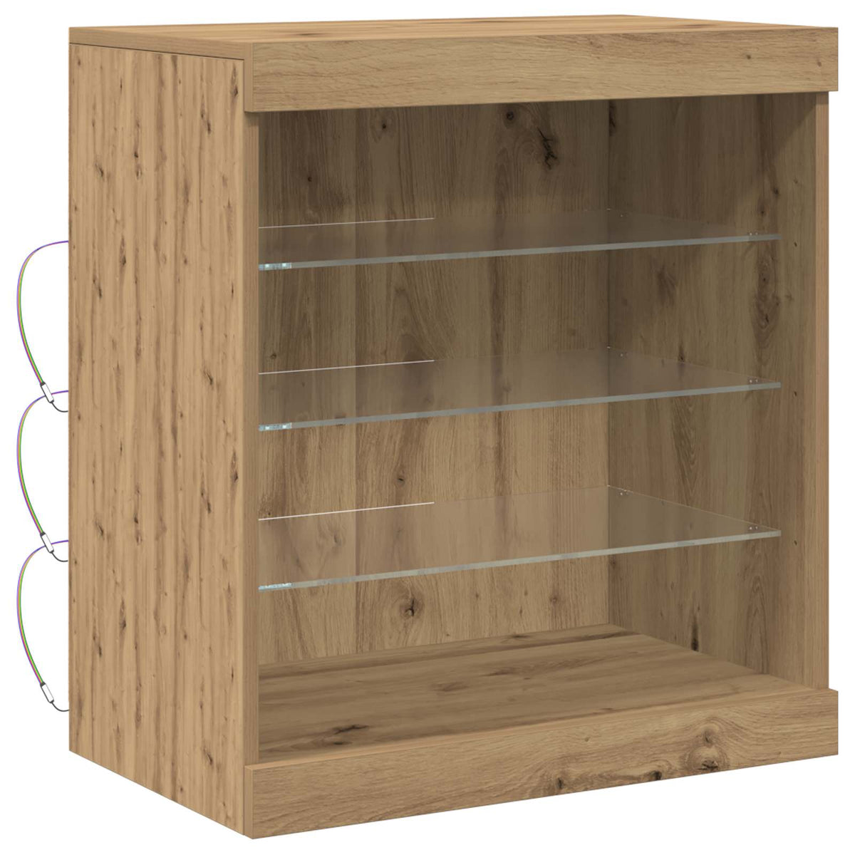 Sideboard with LED Lights 60,5x37x67 cm Artisan oak