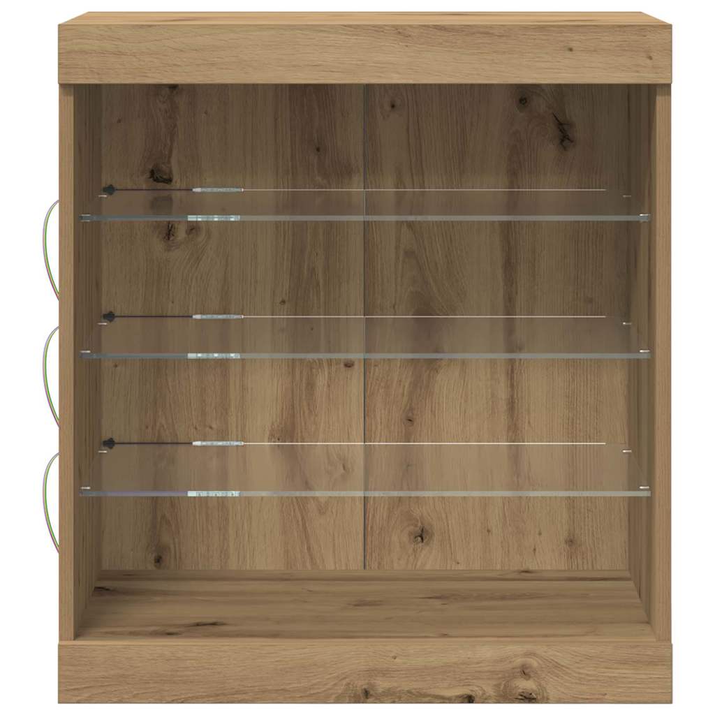 Sideboard with LED Lights 60,5x37x67 cm Artisan oak