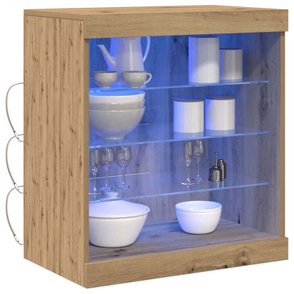 Sideboard with LED Lights 60,5x37x67 cm Artisan oak