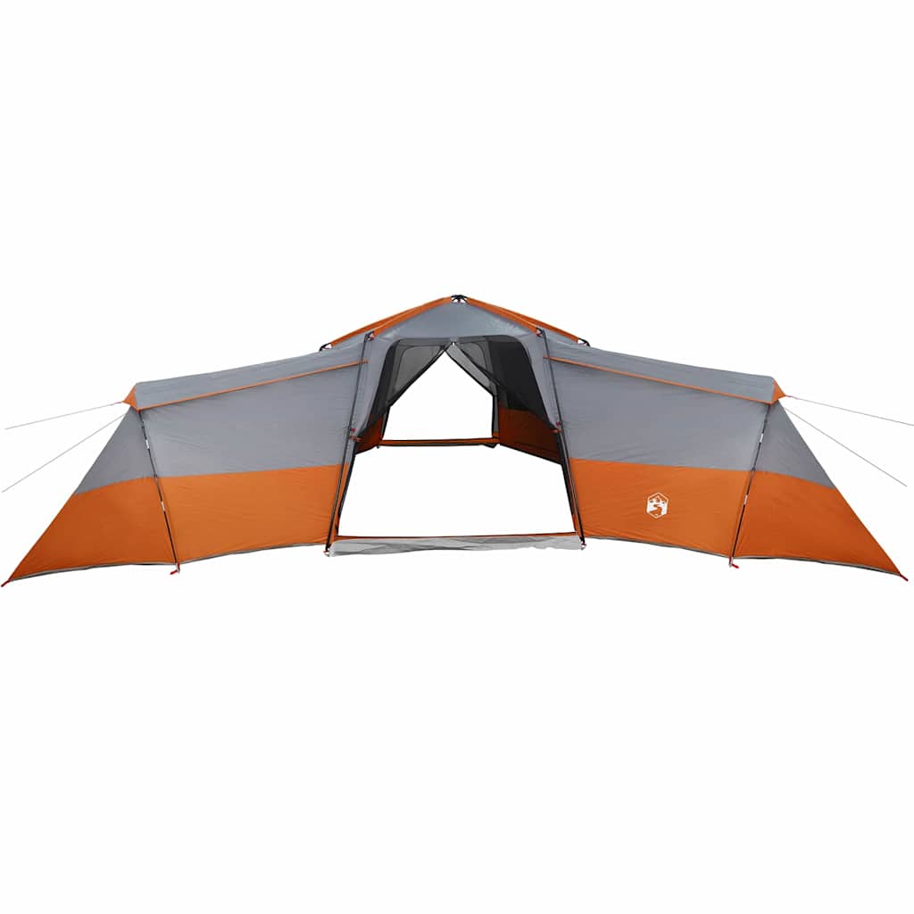 vidaXL Family Tent 16-Person Grey and Orange Taffeta Waterproof 4