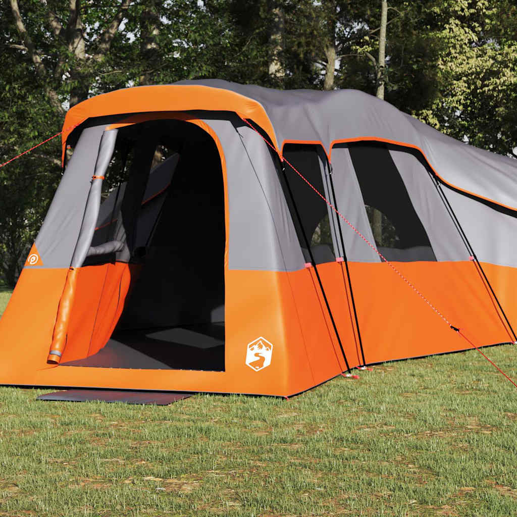 vidaXL Family Tent 20-Person Grey and Orange Taffeta Waterproof 3