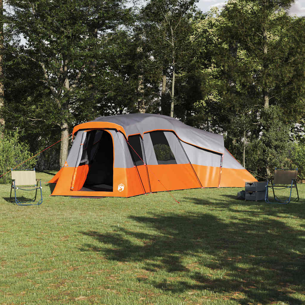 vidaXL Family Tent 20-Person Grey and Orange Taffeta Waterproof 1