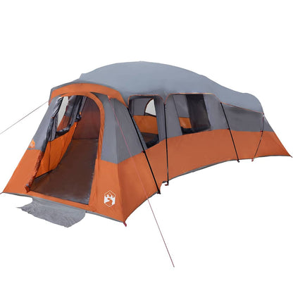 vidaXL Family Tent 20-Person Grey and Orange Taffeta Waterproof 2